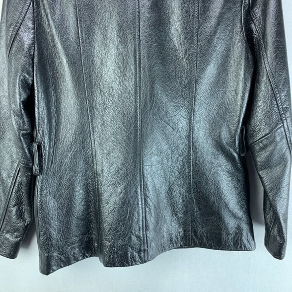 **SOLD**Vintage Wilsons Leather Jacket Womens Small Black Asymmetrical - Picture 7 of 16